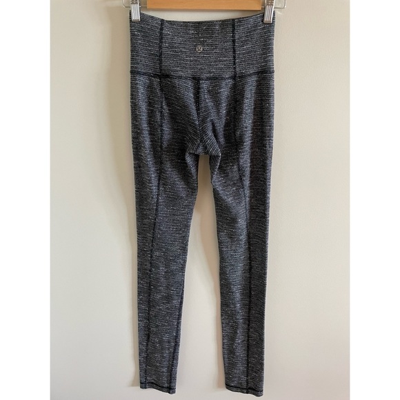 Skinny Groove Pant II *Full-On Luon (Roll Down) Coco Pique Black White Size 4 - Picture 4 of 8